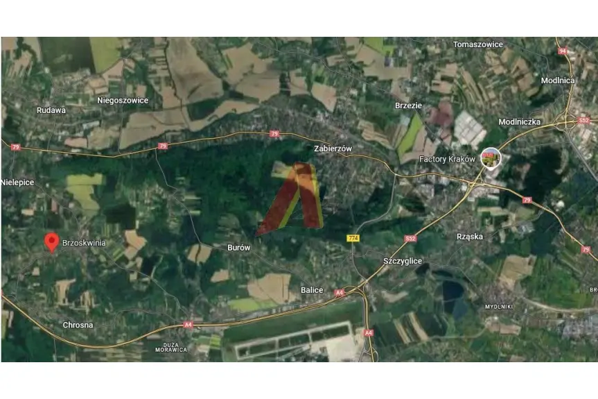 krakowski, Zabierzów, Brzoskwinia, Leśna, 11,5ha działki ,pełne media