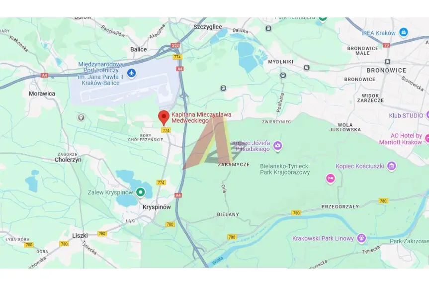 krakowski, Zabierzów, Balice, Medweckiego, Usługowa - PORT LOTNICZY BALICE