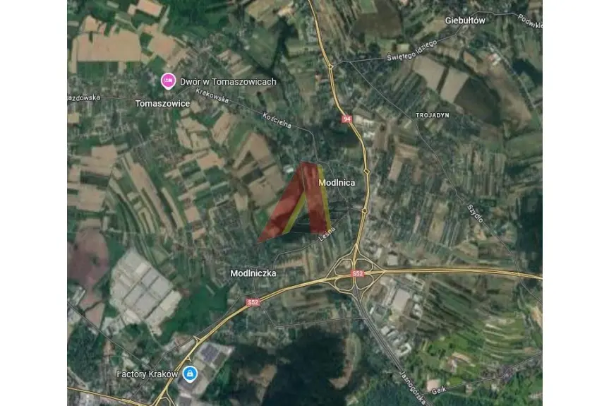 krakowski, Wielka Wieś, Modlnica, Częstochowska, Działka widoczna ,trasa szybkiego ruchu