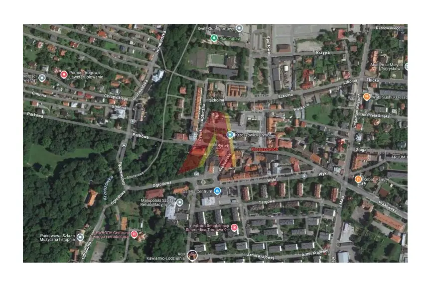 krakowski, Krzeszowice, Rynek, Kamienica z działką 16ar