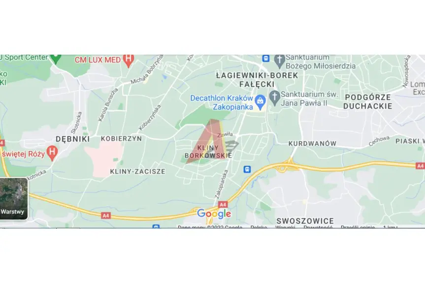 Kraków, Podgórze, Kliny, Działowskiego, DZIAŁKA KLINY